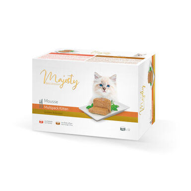 Majesty Kitten Mousse de Pollo y Pavo lata