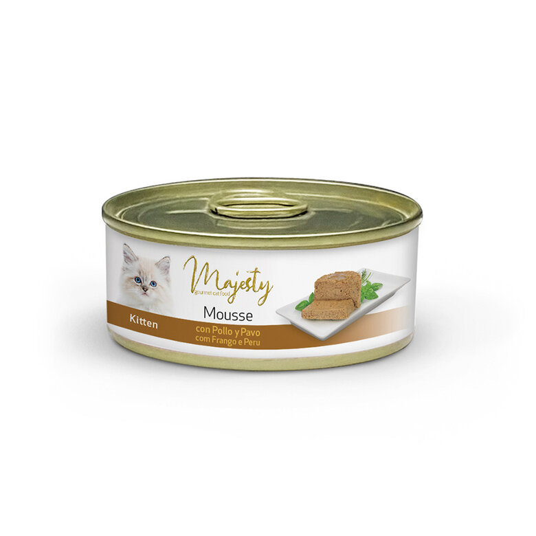 Majesty Kitten Mousse de Pollo y Pavo lata, , large image number null