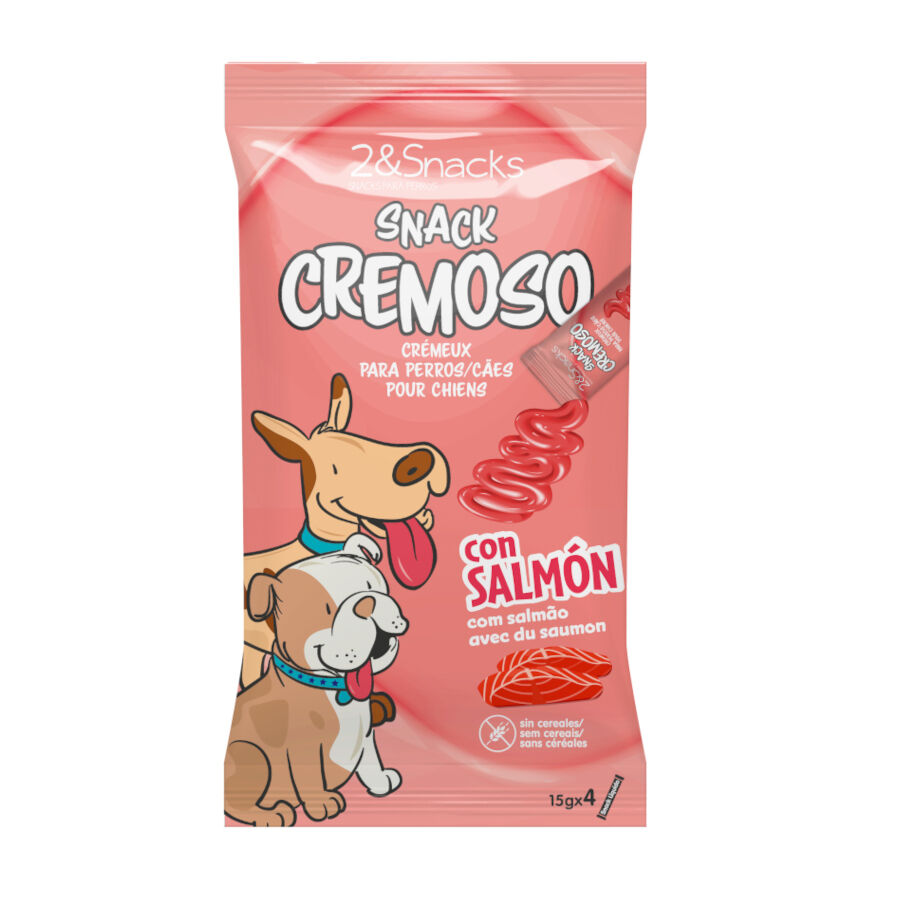 2&Snacks Sobres Snacks Cremosos con Salmón para perros
