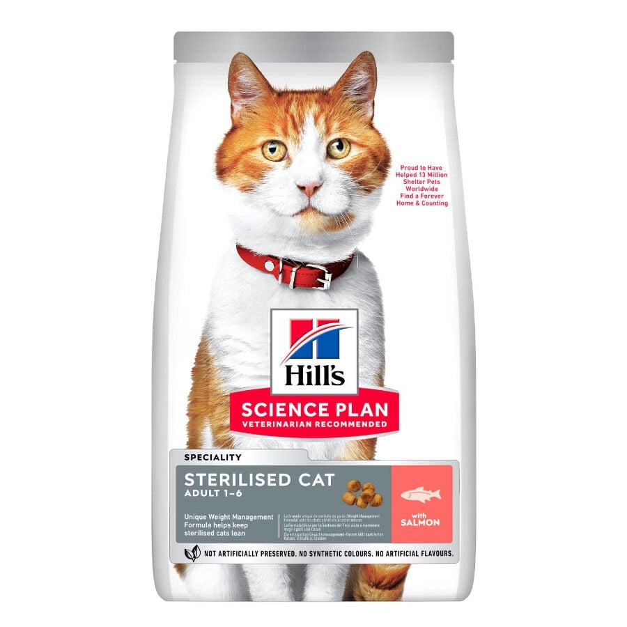 Hill&#039;s Science Plan Sterilised Adult Salmón pienso para gatos thumbnail