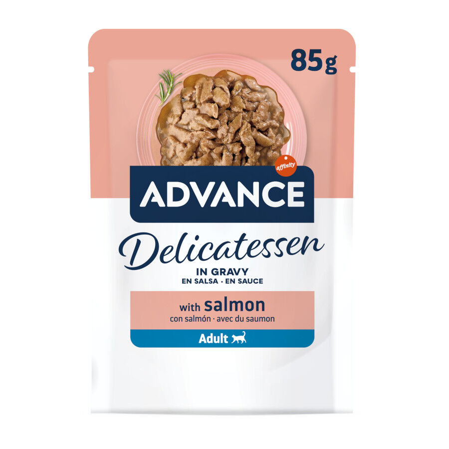85 g Advance Delicatessen Salm&oacute;n en Salsa Sobres para gatos, , large Imagen numero 1