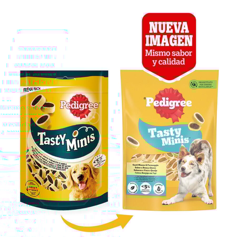 140 g Pedigree Tasty Mini Snacks Sabor Queso y Buey para Perros, , large Imagen numero 2