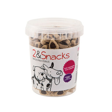 2&Snacks Bocaditos Duo Corazón Cordero y Arroz para perros 