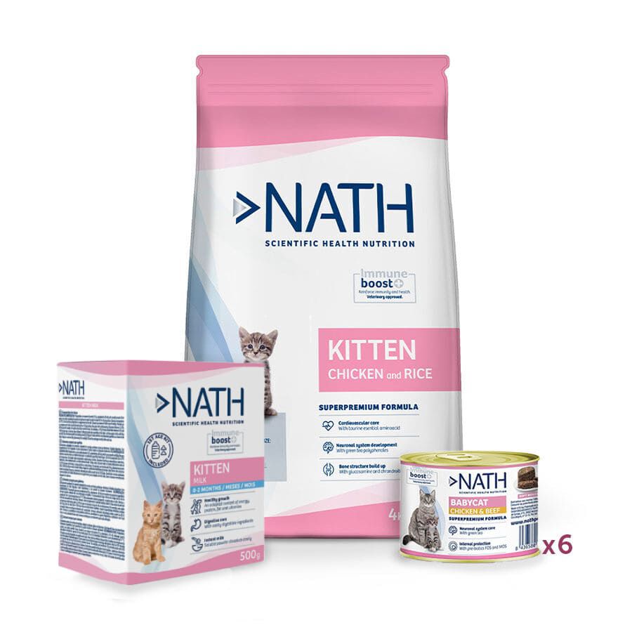 Pack Nath Kitten - Comida + Leche Maternizada para gatitos
