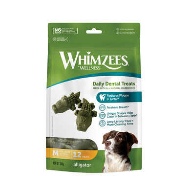 Whimzees Snacks Dentales Cocodrilo para perros de razas medianas