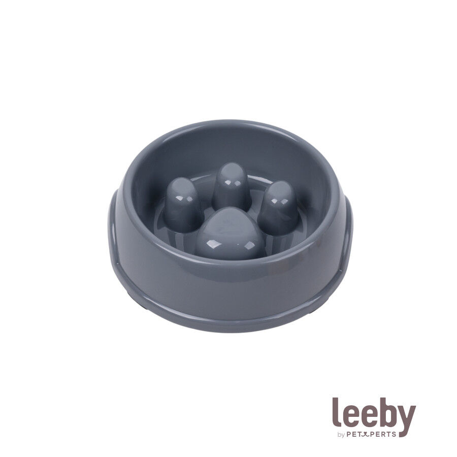Leeby Comedero Antivoracidad Azul con Relieve de Huella para perros, , large Imagen numero 2