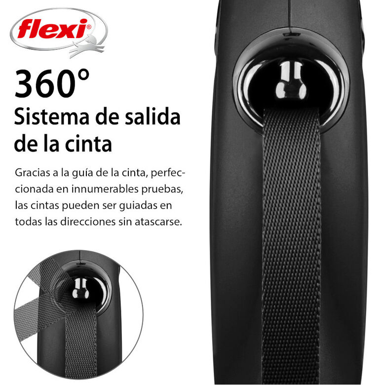 Flexi New Classic Correa Extensible Negra para perros thumbnail