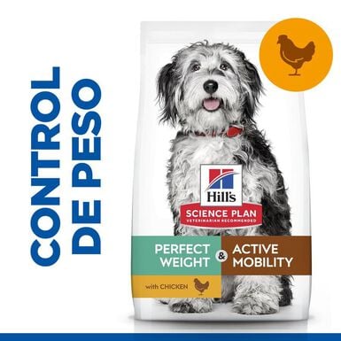 Hill's Science Plan Perfect Weight y Active Mobility pollo pienso para perros medianos