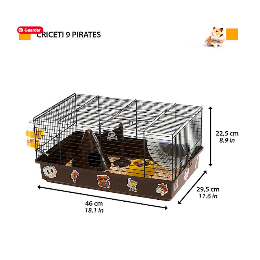 Ferplast Criceti 9 Piratas Negra Jaula para roedores, , large Imagen numero 2