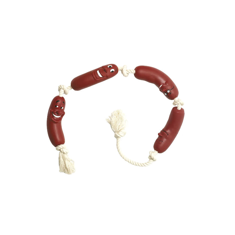 Flamingo Salchichas con cuerda juguete para perros, , large Imagen numero 1