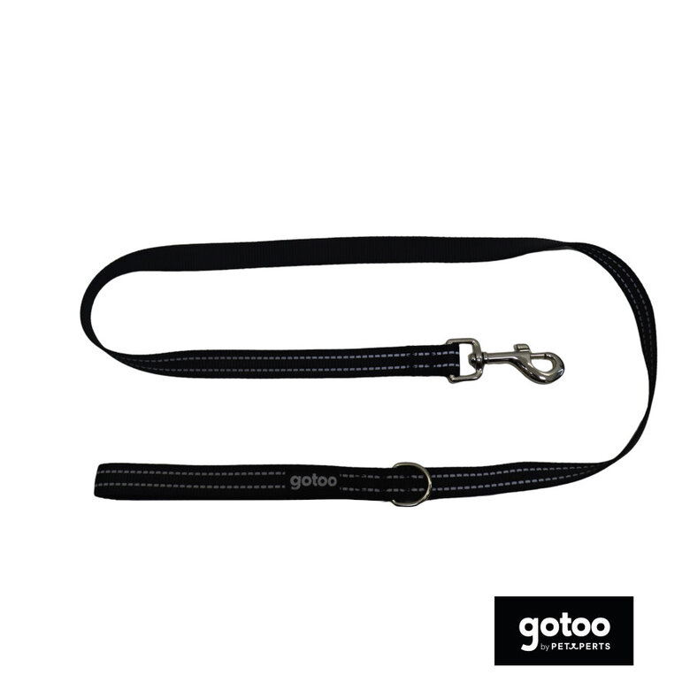 Gotoo Correa de nylon negra reflectante para perros,  Imagen numero 2 Gotoo Correa de nylon negra reflectante para perros, , large Imagen numero 2