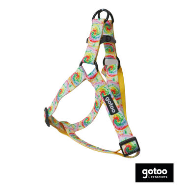 Gotoo Arnés estampado tie die amarillo para perro