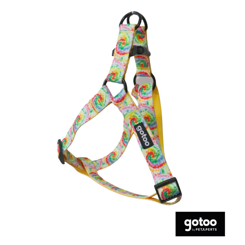 Gotoo Arnés estampado tie die amarillo para perro,  Imagen numero 2 Gotoo Arnés estampado tie die amarillo para perro, , large Imagen numero 2
