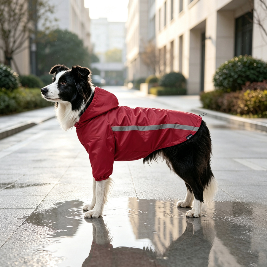 Gotoo Abrigo Impermeable Reflectante Rojo para perros, , large Imagen numero 1