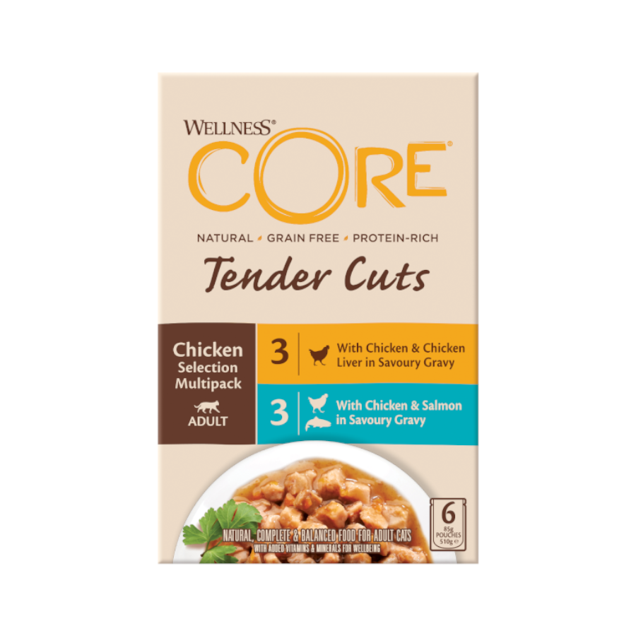 6 sobres x 10 g Wellness Core Selection Pollo sobre para gatos, , large Imagen numero 2