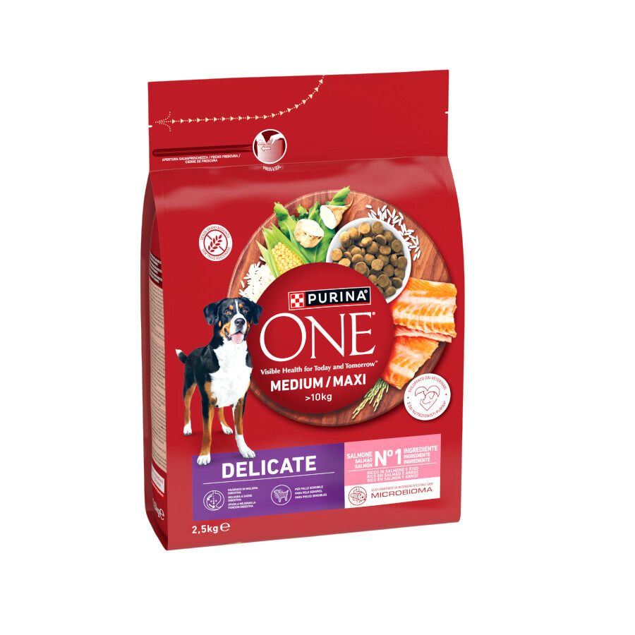 2,5 kg Purina One Delicate Pienso Salm&oacute;n para perros, , large Imagen numero 1