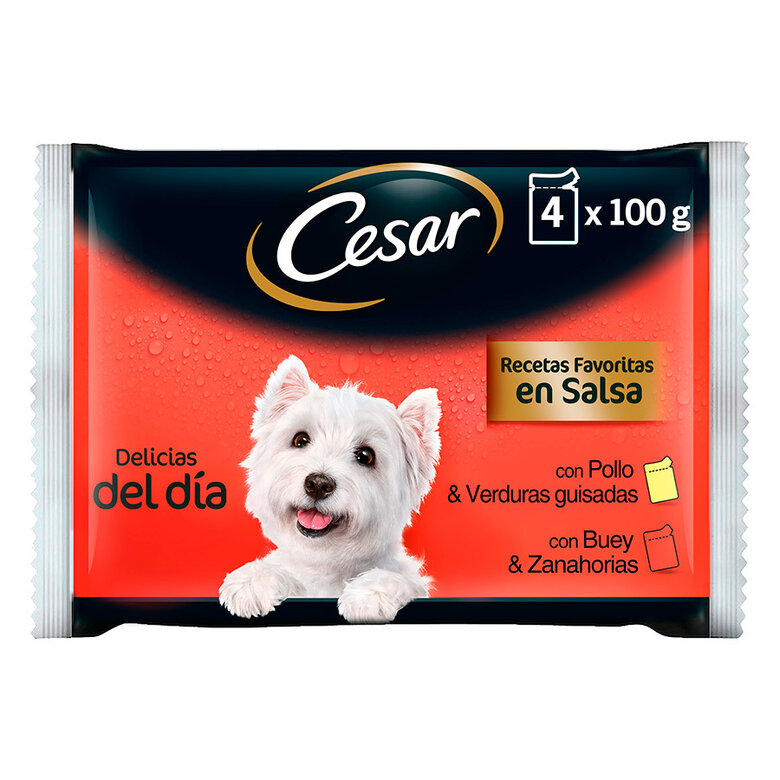 Cesar Carnes Mixtas Salsa en Bolsita para Perros - Multipack | Kiwoko