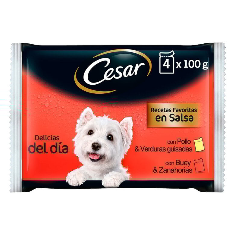 4 sobres x 100 g Cesar Carnes Mixtas Salsa en Bolsita para Perros ,  Imagen numero 1 4 sobres x 100 g Cesar Carnes Mixtas Salsa en Bolsita para Perros , , large Imagen numero 1