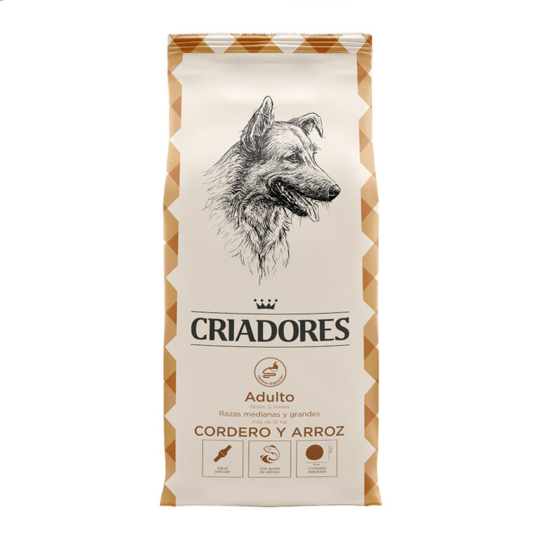 Criadores Adulto Cordero y Arroz pienso para perros de razas mediana y grande thumbnail