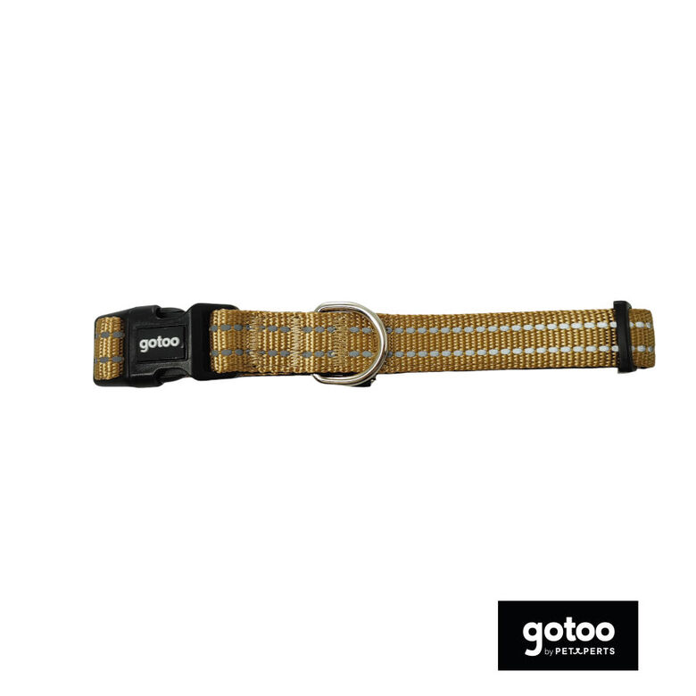 Gotoo Collar de nylon reflectante beige para perros thumbnail