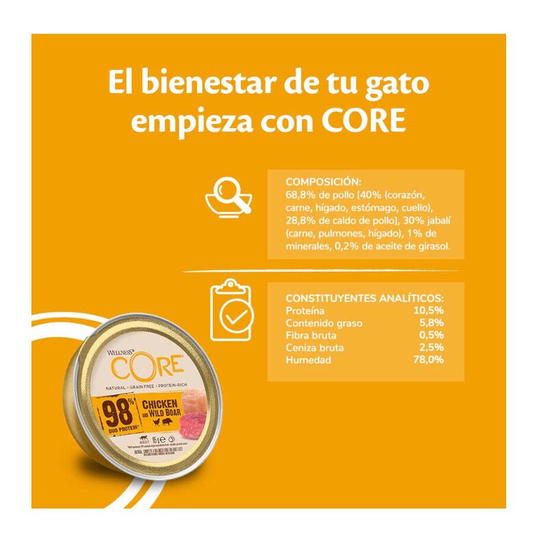 85 g Wellness Core Single Protein pavo tarrina para gatos,  Imagen numero 3 85 g Wellness Core Single Protein pavo tarrina para gatos, , large Imagen numero 3