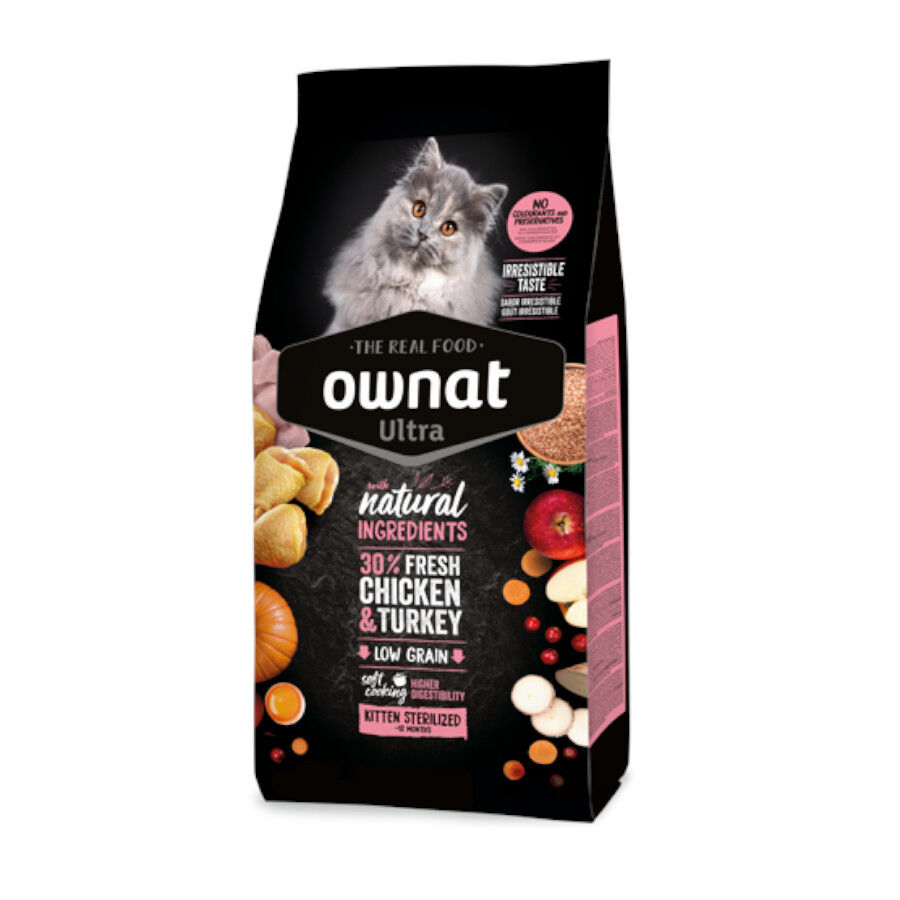Ownat Ultra Kitten Esterilizado Pienso Pollo y Pavo para gatos