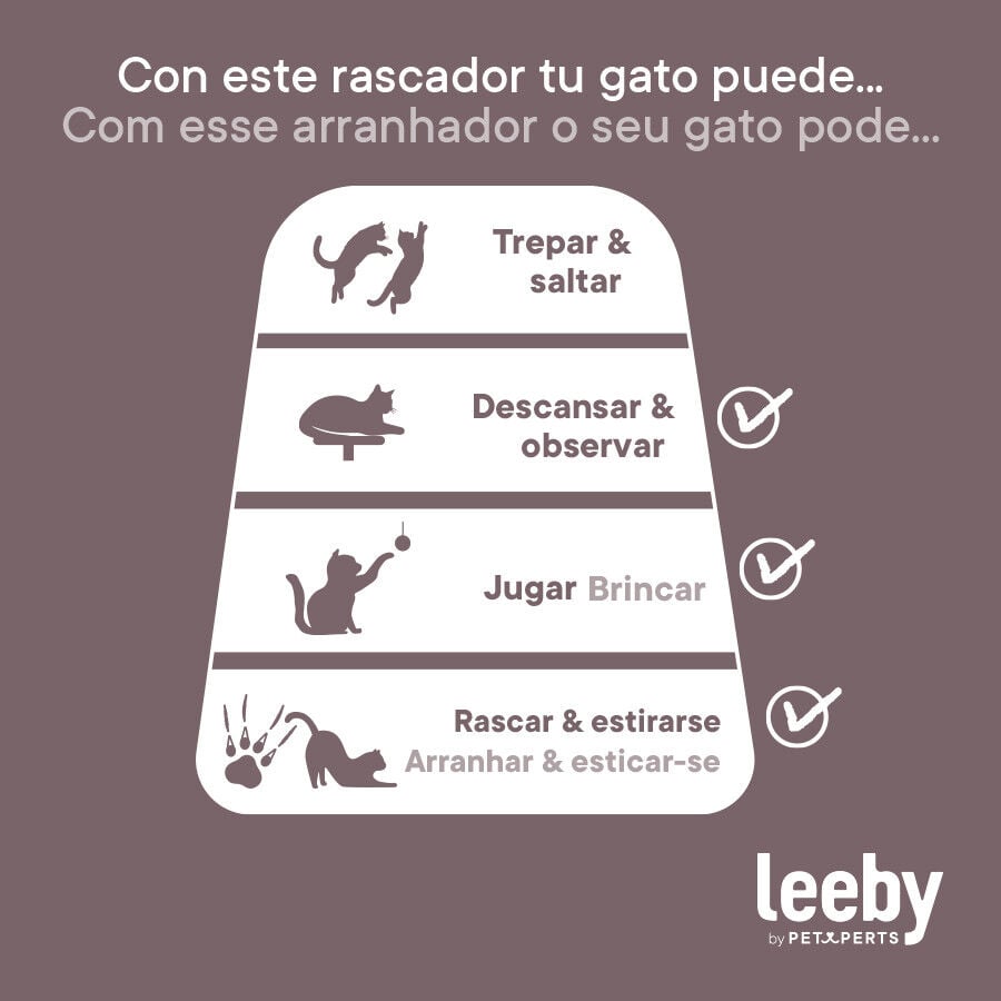 Leeby Bruno barril rascador con cama nido y juguete para gatos thumbnail