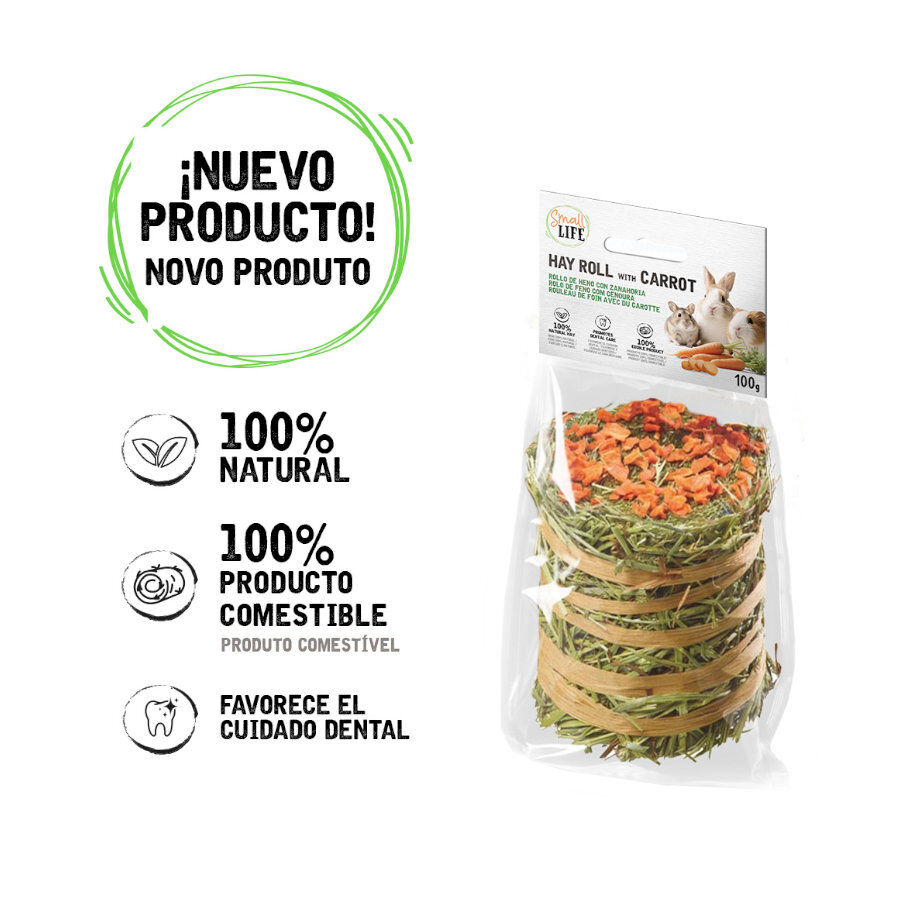 100 g Small Life Rollo de Heno con Zanahoria Snack para roedores y conejos, , large Imagen numero 2