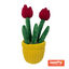 Tootoy! Comfort Red Tulip Plant Cuddler peluche con sonido para perros, , large indicador imagen numero 1