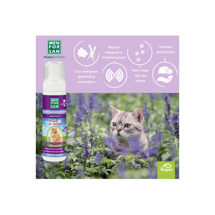 Menforsan Champú en espuma anti-insectos para gatos thumbnail