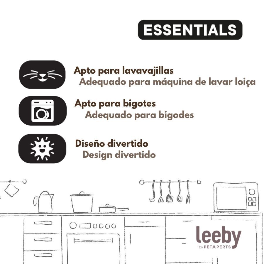 Leeby Comedero de Cer&aacute;mica Blanco con Orejitas para gatos, , large Imagen numero 5