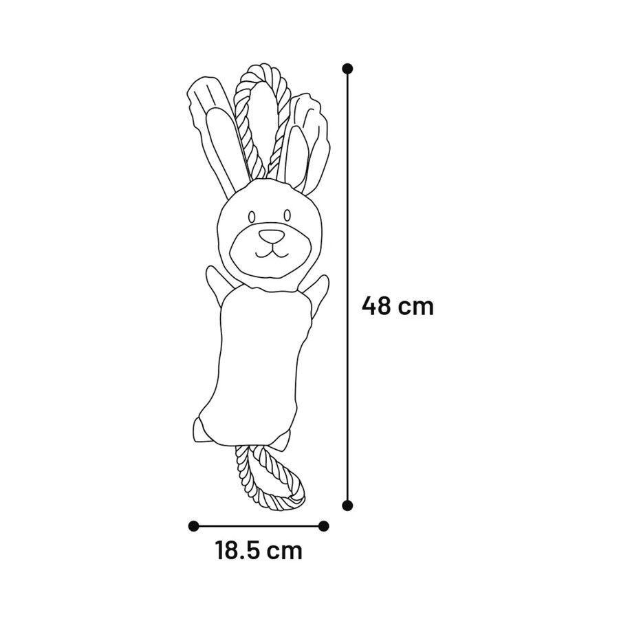 Flamingo Gommy Conejo de Peluche con cuerdas para perros thumbnail