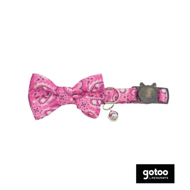 Gotoo Collar rosa con cascabel extraíble para gatos