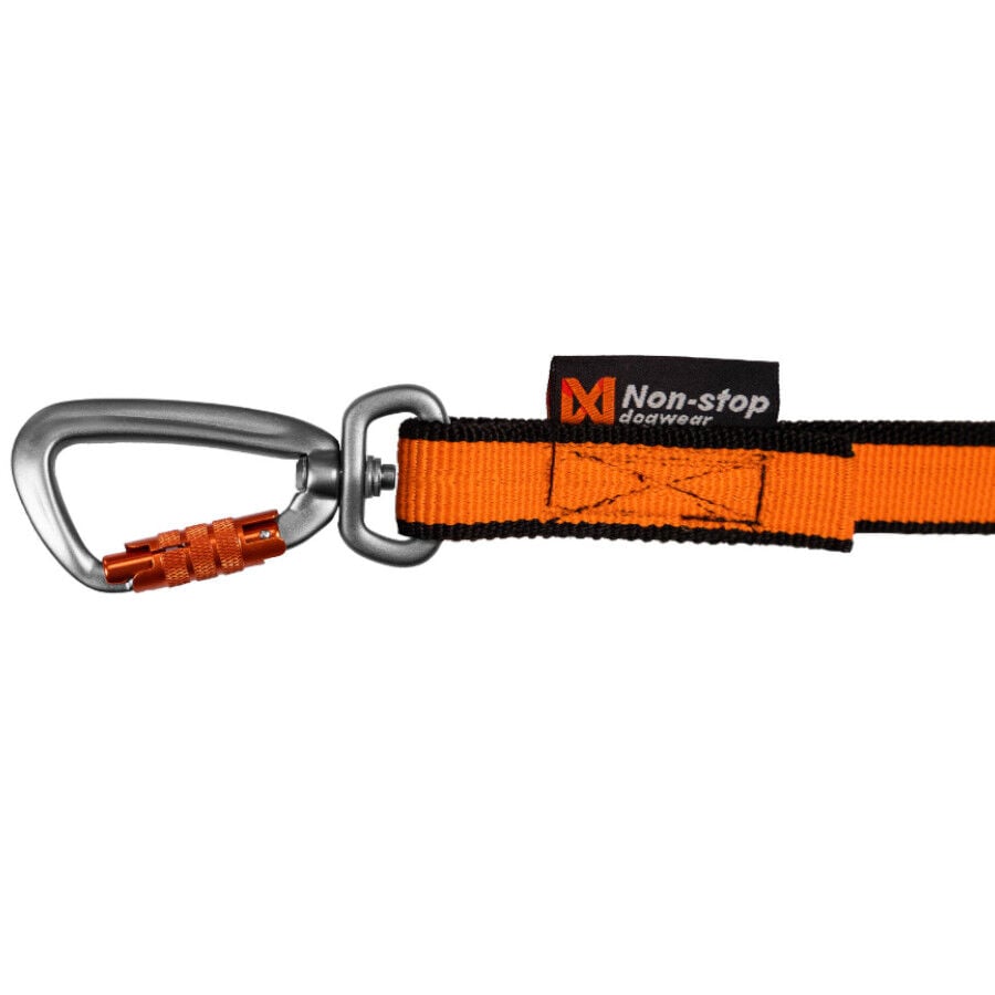 Non-stop dogwear Bungee Correa Elástica Negra y Naranja para perros thumbnail