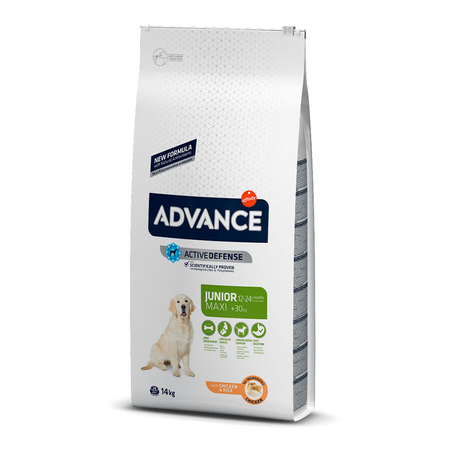 14 kg Advance Active Defense Maxi Junior Pollo y Arroz pienso para perros, , large Imagen numero 1