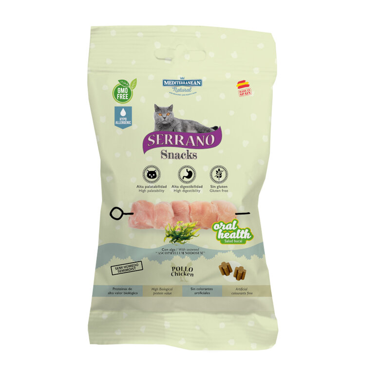 50 g Serrano Bocaditos Oral Health de Pollo para gatos,  Imagen numero 1 50 g Serrano Bocaditos Oral Health de Pollo para gatos, , large Imagen numero 1