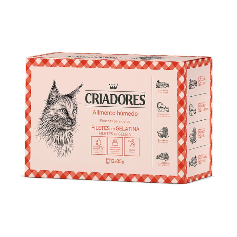 Criadores Carne y Pescado en Gelatina sobre para gatos – Multipack 12, , large image number null