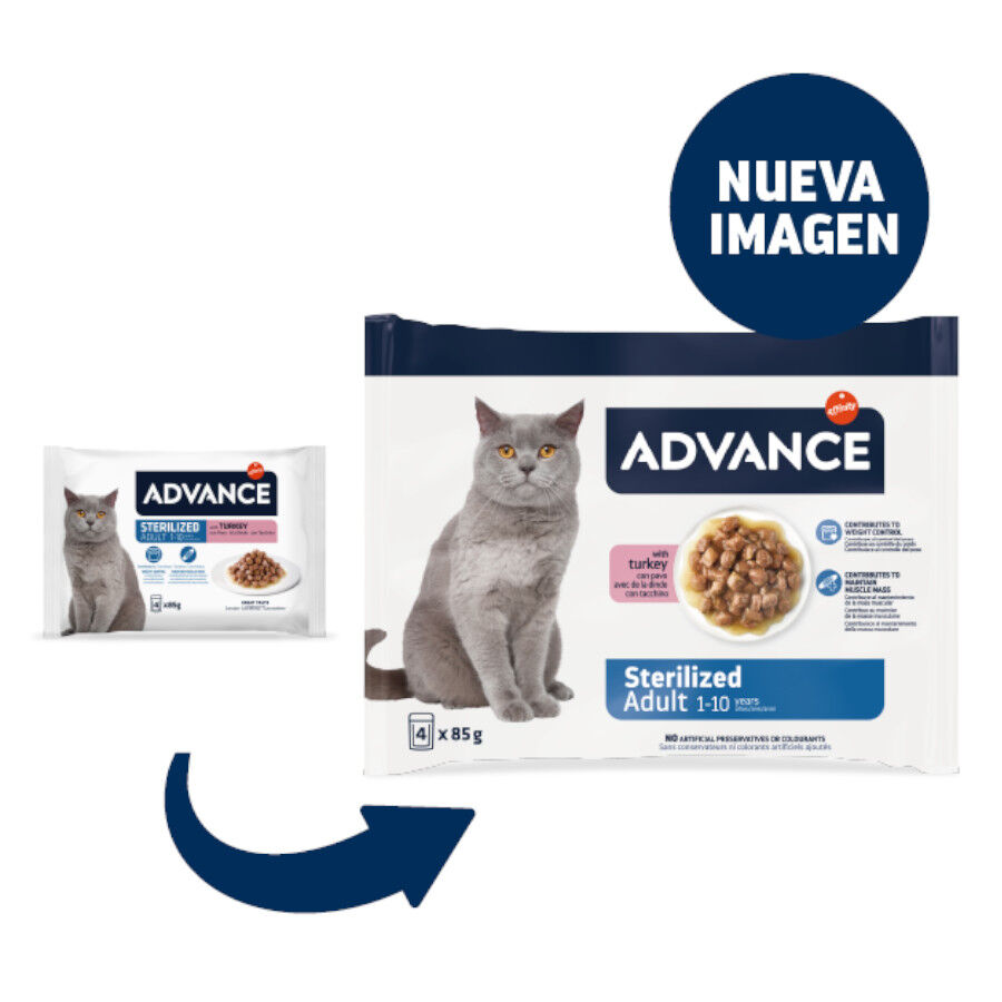 Advance Adult Sterilized Pavo en salsa sobre para gatos thumbnail