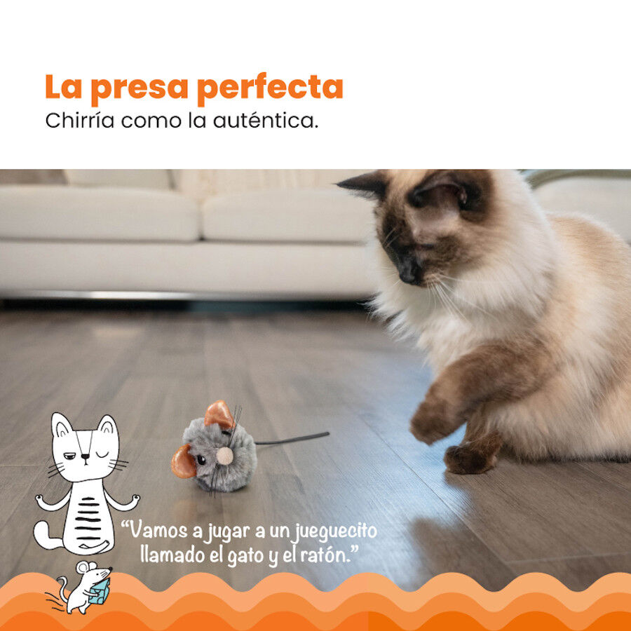 Catstages Squeaky Squeaky Gris Ratón de Juguete con Catnip para gatos thumbnail