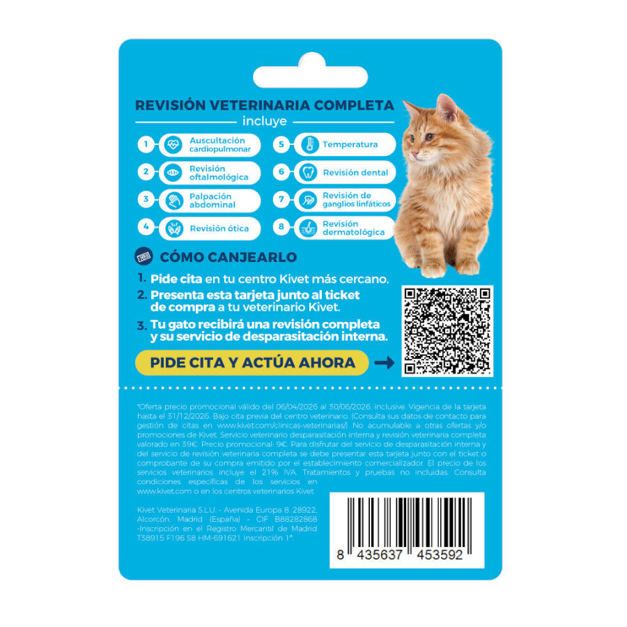 Tarjeta Veterinaria Desparasitaci&oacute;n Interna y Revisi&oacute;n Completa para gatos, , large Imagen numero 2