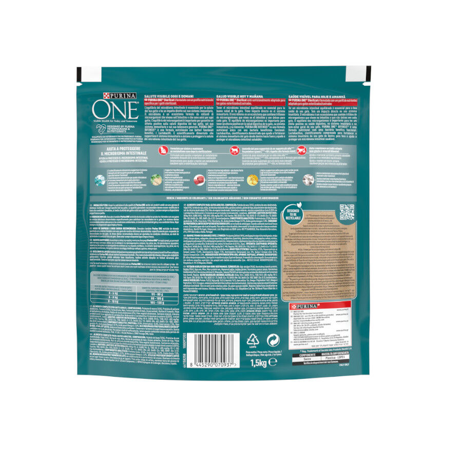 Purina One Adult Bifensis Esterilizado Buey pienso para gatos thumbnail