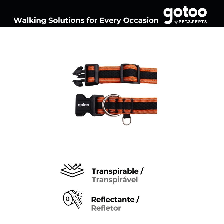 Gotoo collar de malla transpirable naranja y negro para perros, , large Imagen numero 3
