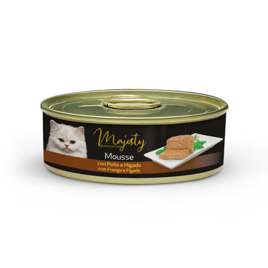 Majesty Adult Mousse de Pollo e Hígado lata para gatos, , large image number null
