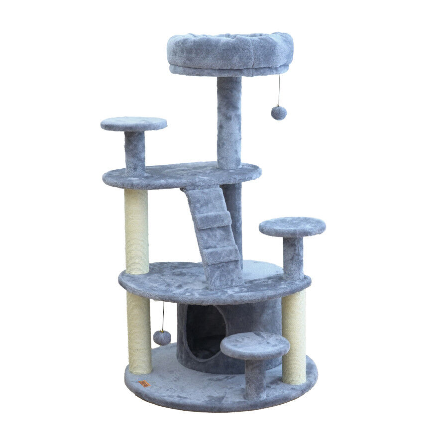 Leeby Esperanza torre rascador multiplataforma con cama nido y juguete para gatos thumbnail