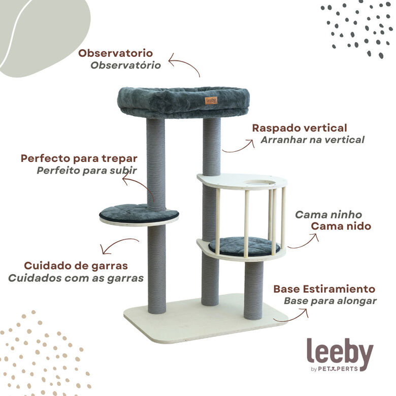 Leeby Cloud Collection torre rascador con cama para gatos thumbnail