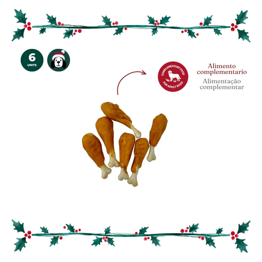 1 pack x 6 uds. Wonder Christmas Muslo de Pollo Snacks para perros, , large Imagen numero 3