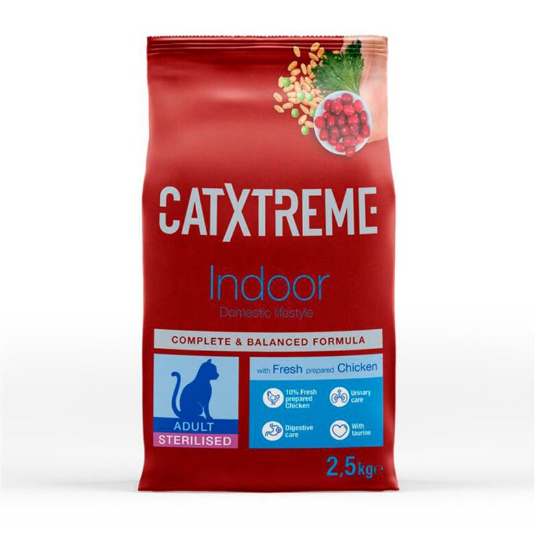 2.5 kg Catxtreme Adult Indoor Sterilised Pollo pienso para gatos,  Imagen numero 1 2.5 kg Catxtreme Adult Indoor Sterilised Pollo pienso para gatos, , large Imagen numero 1