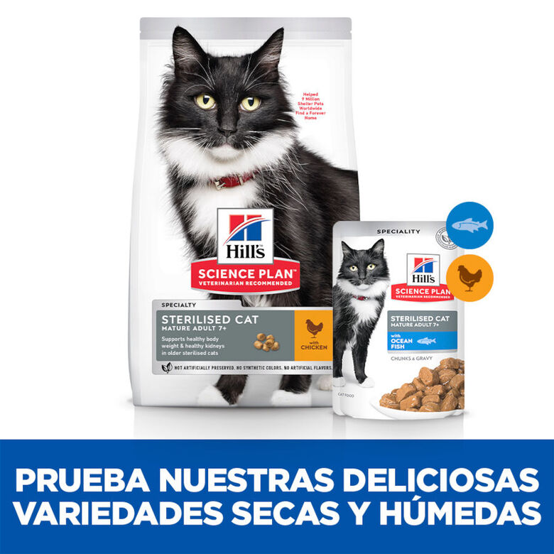 Hill&#039;s Science Plan Sterilised Mature Pescado Oceánico en Salsa sobre para gatos thumbnail