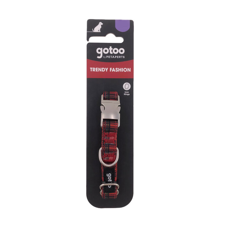Gotoo Collar estampado tartán rojo para perros thumbnail