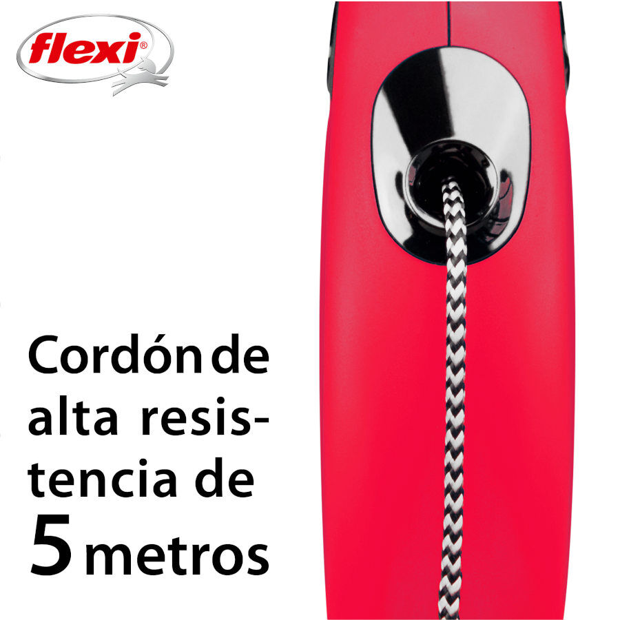 Flexi New Classic Correa de Cordón Extensible Roja para perros thumbnail